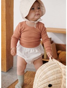 Bombažna kapa za dojenčka Liewood Rae Baby Anglaise Sun Hat With Ears bež barva