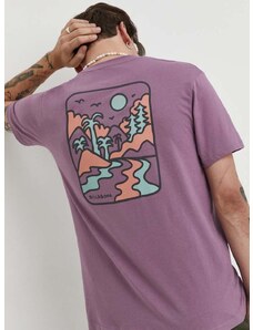 Bombažna kratka majica Billabong BILLABONG X ADVENTURE DIVISION moška, vijolična barva