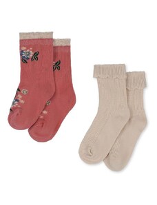 Otroške nogavice Konges Sløjd 2-pack roza barva