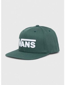 Bombažna bejzbolska kapa Vans zelena barva