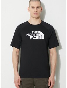 Bombažna kratka majica The North Face M S/S Raglan Easy Tee moška, črna barva, NF0A87N7JK31