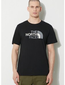Bombažna kratka majica The North Face M S/S Easy Tee moška, črna barva, NF0A87N5JK31