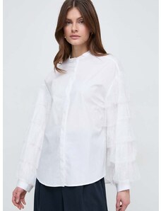 Bombažna srajca Twinset ženska, bela barva