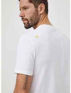 Bombažna kratka majica Desigual moški, bela barva