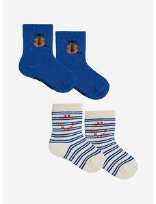 Otroške nogavice Bobo Choses 2-pack mornarsko modra barva