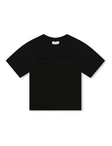 Otroška bombažna kratka majica Marc Jacobs črna barva