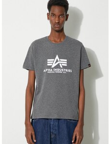 Bombažna kratka majica Alpha Industries moški, bela barva