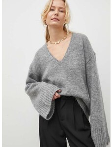 Volnen pulover By Malene Birger ženski, siva barva