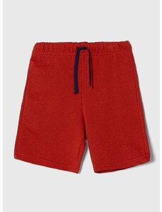 Otroške bombažne kratke hlače United Colors of Benetton rdeča barva