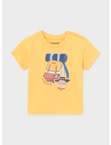Otroška bombažna majica Mayoral rumena barva