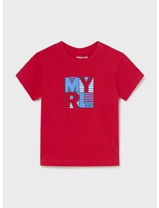 Otroška bombažna majica Mayoral rdeča barva