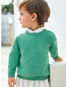 Bombažni pulover za dojenčke Mayoral zelena barva