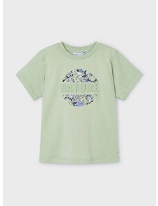 Otroška bombažna kratka majica Mayoral zelena barva