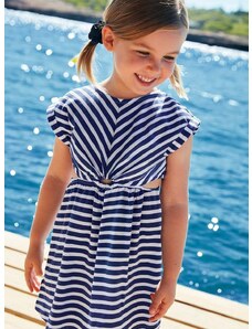 Otroška bombažna obleka Mayoral mornarsko modra barva