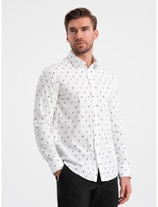 Ombre Clothing Zanimiva bela srajca s trendovskim vzorcem V2 SHCS-0151