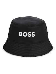 Dvostranski otroški klobuk BOSS črna barva