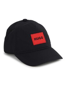 Otroška baseball kapa HUGO črna barva