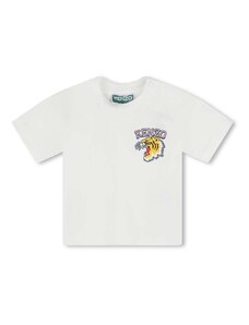 Otroška bombažna kratka majica Kenzo Kids bela barva