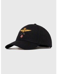 Bombažna bejzbolska kapa Aeronautica Militare črna barva