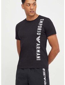 Bombažna kratka majica Emporio Armani Underwear moški, črna barva