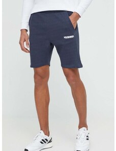 Bombažne kratke hlače Hummel mornarsko modra barva