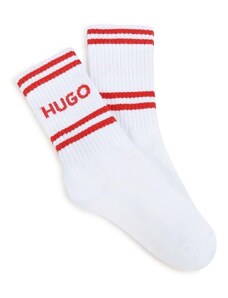 Otroške nogavice HUGO 2-pack bela barva