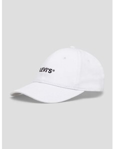 Bombažna bejzbolska kapa Levi's bela barva