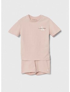 Otroški komplet Calvin Klein Jeans roza barva
