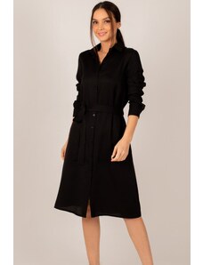 Armonika Ženska črna obleka z dolgimi srajcami