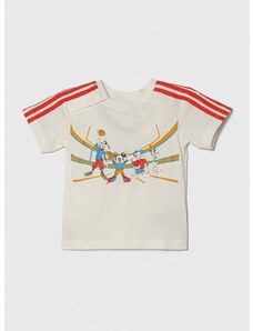 Otroška bombažna kratka majica adidas x Disney bež barva