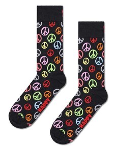 Nogavice Happy Socks Peace črna barva