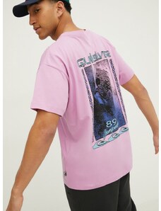 Bombažna kratka majica Quiksilver moški, vijolična barva