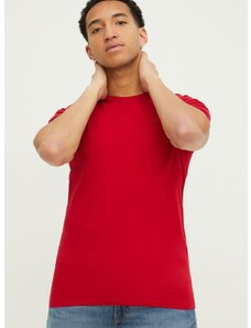 Bombažna kratka majica Hollister Co. moški, rdeča barva