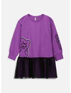 Otroška obleka Coccodrillo vijolična barva