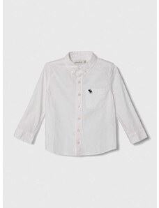 Otroška bombažna srajca Abercrombie & Fitch bela barva