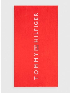 Bombažna brisača Tommy Hilfiger rdeča barva