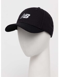 Bombažna bejzbolska kapa New Balance črna barva