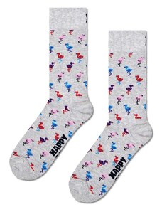 Nogavice Happy Socks Flamingo Sock siva barva