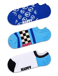 Nogavice Happy Socks Blue Peace No Show Socks 3-pack