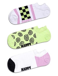 Nogavice Happy Socks Checked Stripe No Show Socks 3-pack