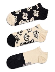 Nogavice Happy Socks Pets Low Socks 3-pack bež barva