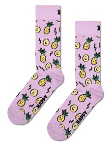 Nogavice Happy Socks Pineapple Sock vijolična barva