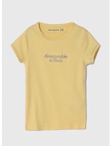 Otroška kratka majica Abercrombie & Fitch rumena barva