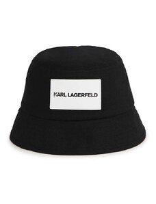 Otroški bombažni klobuk Karl Lagerfeld črna barva