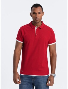 Ombre Clothing Brezčasna moška rdeča polo majica V2 POSS-0113