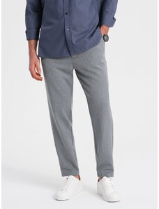 Ombre Clothing Moške sive chinos hlače z elastičnim pasom V1 PACP-0158