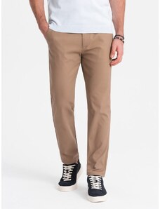 Ombre Clothing Moške svetlo rjave chinos hlače slim fit V2 PACP-0186