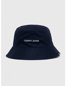 Bombažni klobuk Tommy Jeans mornarsko modra barva