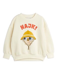 Otroški bombažen pulover Mini Rodini bela barva