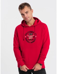 Ombre Clothing Edinstveni rdeč pulover z napisom V2 SSPS-0151